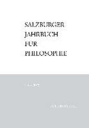 Salzburger Jahrbuch für Philosophie de Emmanuel J. Bauer