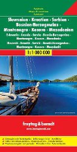 Slowenien / Kroatien / Serbien / Bosnien-Herzegowina / Montenegro / Kosovo / Mazedonien 1 : 1 000 000. Autokarte