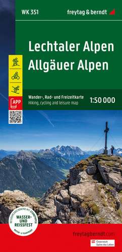 Lechtaler Alpen - Allgäuer Alpen, Wander-, Rad- und Freizeitkarte 1:50.000, freytag & berndt, WK 351 de Freytag & Berndt