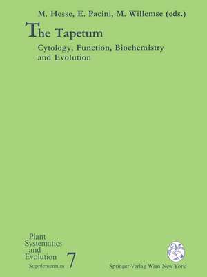 The Tapetum: Cytology, Function, Biochemistry and Evolution de Michael Hesse