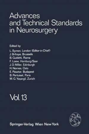 Advances and Technical Standards in Neurosurgery de L. Symon