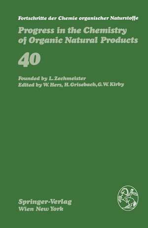 Fortschritte der Chemie organischer Naturstoffe / Progress in the Chemistry of Organic Natural Products de P.A. Cadby