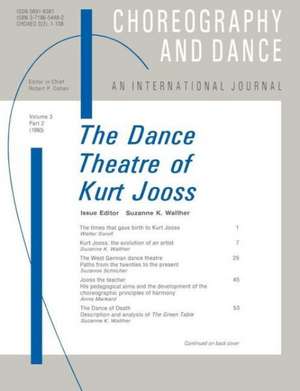 The Dance Theatre of Kurt Jooss de Suzanne Walther