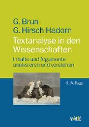 Textanalyse in den Wissenschaften de Georg Brun