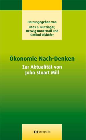 Ökonomie Nach-Denken de Hans G. Nutzinger