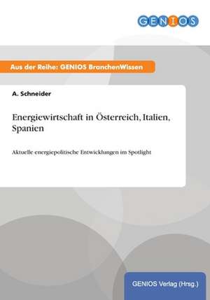 Energiewirtschaft in Österreich, Italien, Spanien de A. Schneider