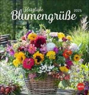 Herzliche Blumengrüße Postkartenkalender 2025 de Heye