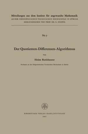 Der Quotienten-Differenzen-Algorithmus de RUTISHAUSER