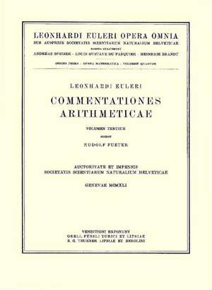 Commentationes arithmeticae 3rd part de Leonhard Euler