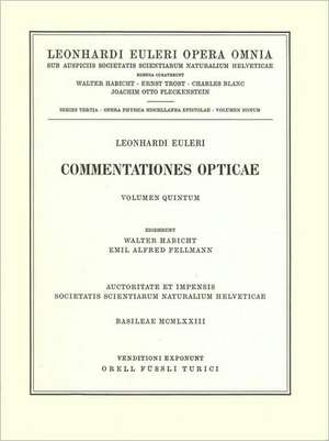 Commentationes opticae 5th part de Leonhard Euler