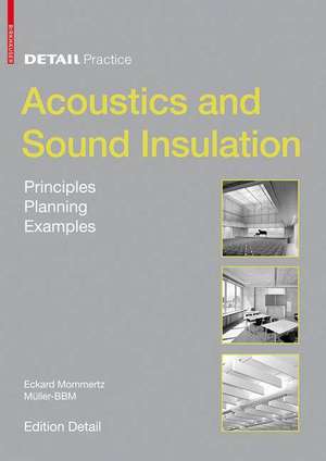 Acoustics and Sound Insulation: Principles, Planning, Examples de Eckard Mommertz