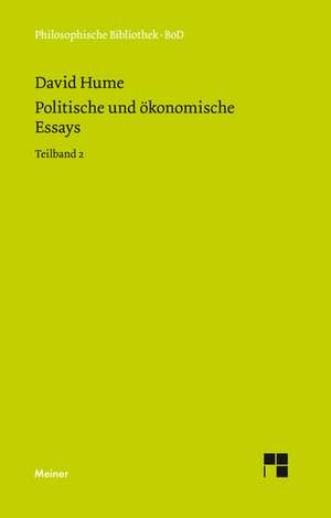 Politische Und Okonomische Essays: Uber Die Grunde Der Entmutigung Auf Philosophischem Gebiet de David Hume