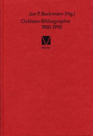 Ockham - Bibliographie 1900 - 1990 de Jan P. Beckmann