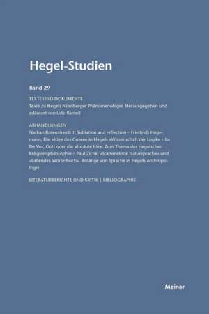 Hegel-Studien / Hegel-Studien, Band 29 de Friedhelm Nicolin