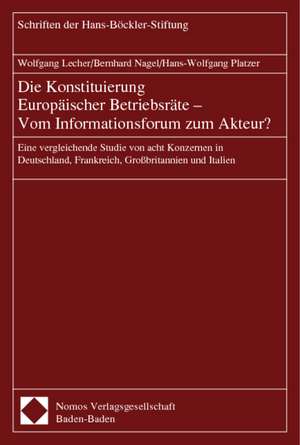 Die Konstituierung Europäischer Betriebsräte. Vom Informationsforum zum Akteur? de Wolfgang Lecher