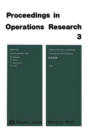 DGOR Papers of the Annual Meeting 1973 / Vorträge der Jahrestagung 1973 de P. Gessner