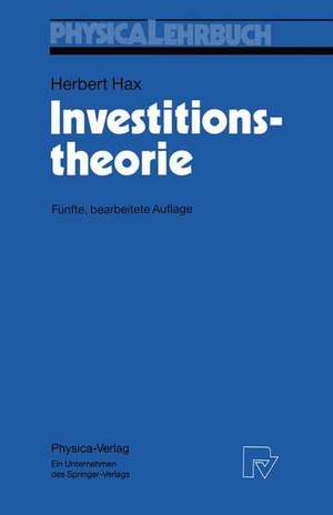 Investitionstheorie de Herbert Hax