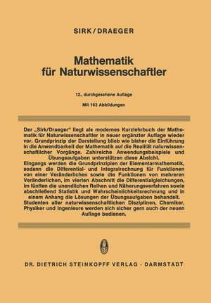 Mathematik für Naturwissenschaftler de H. Sirk