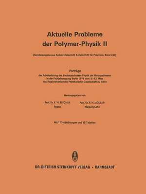 Vorträge der Arbeitssitzung des Fachausschusses Physik der Hochpolymeren in der Frühjahrstagung Berlin 1971 vom 9.–13. März des Regionalverbandes Physikalische Gesellschaft zu Berlin de E. W. Fischer