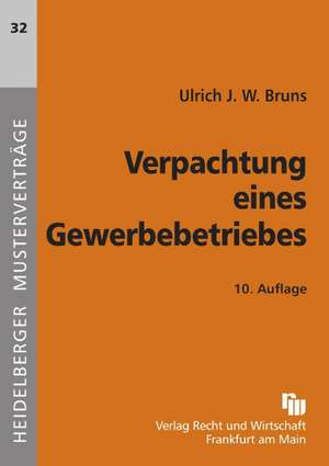 Verpachtung eines Gewerbebetriebes de Helmut Knoppe