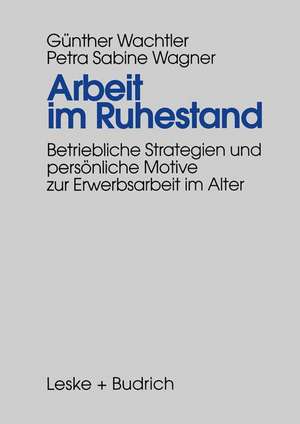 Arbeit im Ruhestand: Betriebliche Strategien und persönliche Motive zur Erwerbsarbeit im Alter de Günther Wachtler