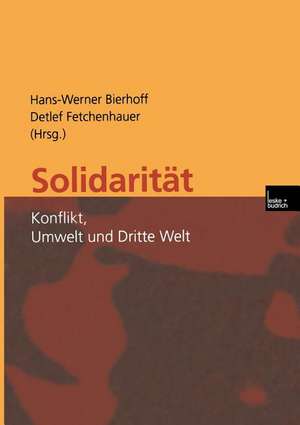 Solidarität: Konflikt, Umwelt und Dritte Welt de Hans-Werner Bierhoff