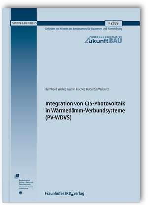 Integration von CIS-Photovoltaik in Wärmedämm-Verbundsysteme (PV-WDVS). Abschlussbericht de Bernhard Weller