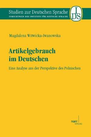 Artikelgebrauch im Deutschen de Magdalena Witwicka