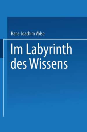 Im Labyrinth des Wissens: Zu Robert Musils Roman “Der Mann ohne Eigenschaften” de Hans-Joachim Völse