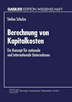 Berechnung von Kapitalkosten: Ein Konzept für nationale und internationale Unternehmen de Stefan Schulze