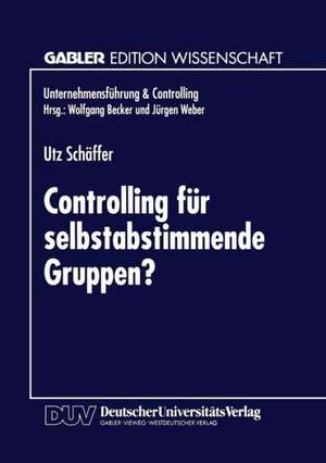 Controlling für selbstabstimmende Gruppen? de Utz Schäffer