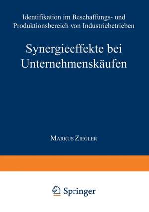 Synergieeffekte bei Unternehmenskäufen: Identifikation im Beschaffungs- und Produktionsbereich von Industriebetrieben de Markus Ziegler