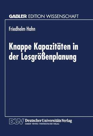 Knappe Kapazitäten in der Losgrößenplanung de Friedhelm Hahn