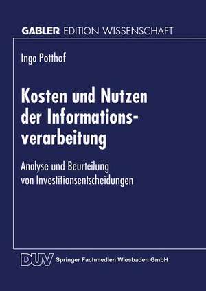 Kosten und Nutzen der Informationsverarbeitung: Analyse und Beurteilung von Investitionsentscheidungen de Ingo Potthof