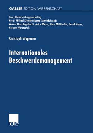 Internationales Beschwerdemanagement de Christoph Wegmann