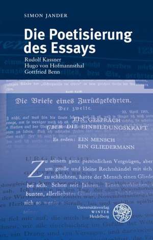 Die Poetisierung des Essays de Simon Jander