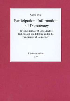 Participation, Information and Democracy de Georg Lutz