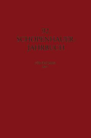 Schopenhauer Jahrbuch 92 de Matthias Koßler