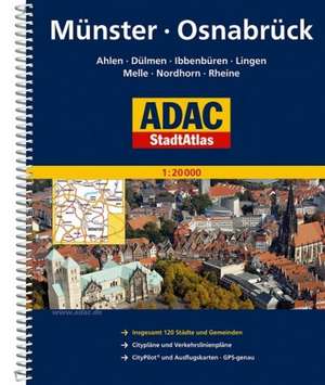 ADAC Stadtatlas Münster/Osnabrück mit Ahlen, Dülmen, Ibbenbüren, Lingen, Melle 1 : 20 000