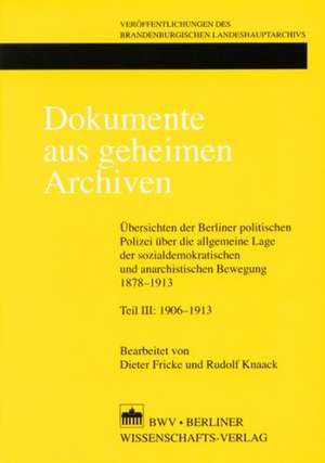 Dokumente aus geheimen Archiven - Band 2, Teil III (1906-1913)