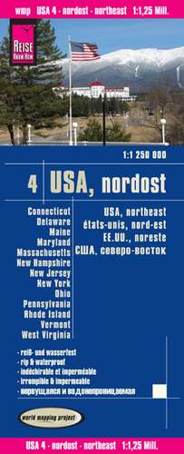 Reise Know-How Landkarte USA, Nordost / USA, Northeast (1:1.250.000) : Maine, Maryland, New York, Ohio, West Virginia, ... de Reise Know-How Verlag Peter Rump