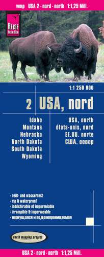 Reise Know-How Landkarte USA, Nord / USA, North (1:1.250.000) : Idaho, Montana, Wyoming, North Dakota, South Dakota, Nebraska de Reise Know-How Verlag Peter Rump