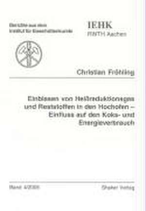 Einblasen von Heissreduktionsgas und Reststoffen in den Hochofen - Einfluss auf den Koks- und Energieverbrauch de Christian Fröhling