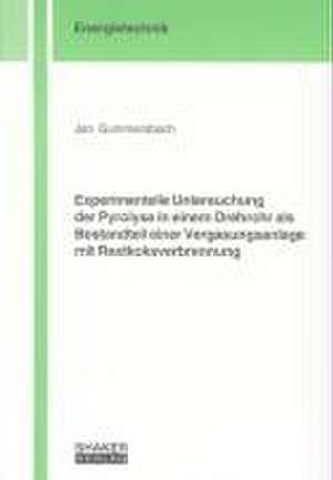 Experimentelle Untersuchung der Pyrolyse in einem Drehrohr als Bestandteil einer Vergasungsanlage mit Restkoksverbrennung de Jan Gummersbach