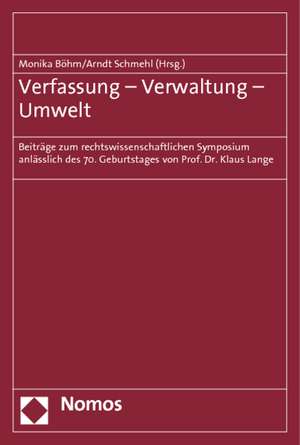 Verfassung - Verwaltung - Umwelt de Monika Böhm