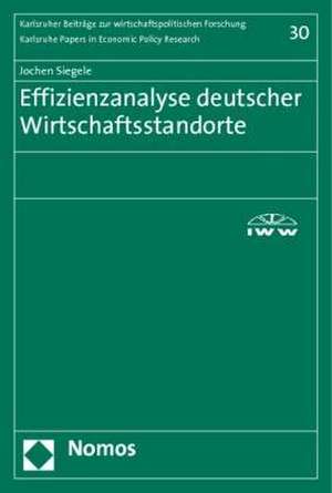 Effizienzanalyse deutscher Wirtschaftsstandorte de Jochen Siegele