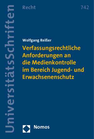 Verfassungsrechtliche Anforderungen an Die Medienkontrolle Im Bereich Jugend- Und Erwachsenenschutz: Ein Gesundheitsberuf Ohne Berufsausubungsrecht? de Wolfgang Reißer