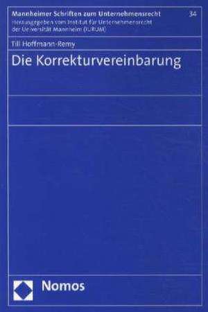 Die Korrekturvereinbarung de Till Hoffmann-Remy