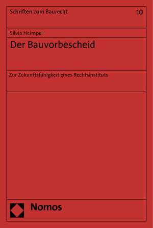 Der Bauvorbescheid de Silvia Heimpel