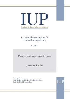 Planung von Management-Buy-outs de Johannes Schiffer